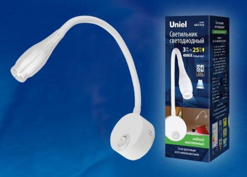 Светильник настенный Uniel ULT-F22-3W/4000K IP20 220В 3Вт 4000К Белый картинка 